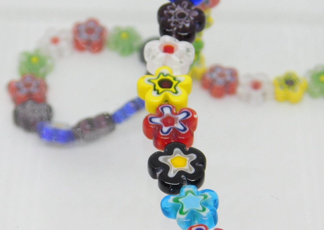 Millefiori Glass 12mm Flower Beads (20 Pack) Beads And More